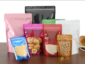 Tùy chỉnh in đầy màu sắc đứng lên túi phía trước rõ ràng cửa sổ nhựa trong suốt nhôm Mylar Ziplock túi cho bao bì thực phẩm - Product Image 4