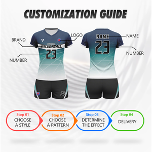 Seragam Voli Pria Cetak Transfer Panas Lengan Pendek Cepat Kering 100% Poliester Jersey Voli Pantai Latihan Musim Panas Wv98 - Product Image 3