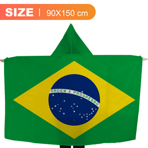 Capa con Capucha de la Bandera de Brasil, 3x5 Pies, Poliéster 100D, Bandera <span class=keywords><strong>Verde</strong></span> y Amarilla de Brasil para Disfraces de Aficionados al Fútbol y Carnaval - Product Image 3