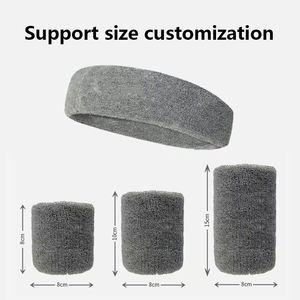 Özel emici ter bandı pamuk koşu erkekler için basketbol spor bileklik ter bandı saç bandı seti - Product Image 4