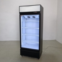 Réfrigérateur vertical commercial pour boissons, à température unique, avec porte vitrée et étagères réglables, à température mécanique