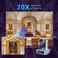 Sistema de Cámara PTZ 4K 20X NDI POE para Conferencias VX20M-4K NDI POE 20X AI HD MI USB3.0 RJ45 SDI NDI con Cámara y Controlador
