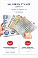 Étiquettes autocollantes holographiques d'authenticité et de garantie inviolables en or, haute sécurité, avec numéro de série unique et séquentiel