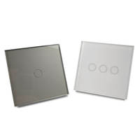 Norme européenne 10A 240V 86mm 2 Gang Touch Panel Power Light Smart Wifi Switch Façade Panel Sans touches de fonction