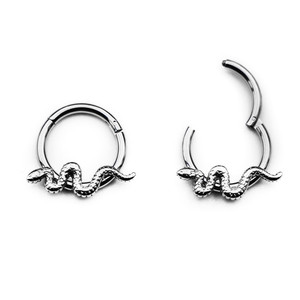 Anillo de Labret Evorte Snake Septum, Aro de Acero Inoxidable 316L, Clicker Boa, <span class=keywords><strong>Piercing</strong></span> de Cartílago <span class=keywords><strong>Daith</strong></span> Helix, Joyería Corporal para Labio, Corazón - Product Image 1