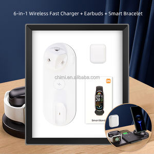 Migliori <span class=keywords><strong>idee</strong></span> imprenditoriali <span class=keywords><strong>regalo</strong></span> aziendale regali promozionali per ufficio 6 in 1 supporto di ricarica + auricolari + braccialetto intelligente regali personalizzati - Product Image 2