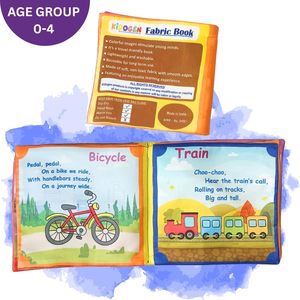 หนังสือผ้าสำหรับเด็ก KIDOGEN Transport |   หนังสือเรียนรู้เกี่ยวกับยานพาหนะสำหรับเด็กเล็ก |   การระบุประเภทรถยนต์ รถบัส รถไฟ และเครื่องบิน - Product Image 3
