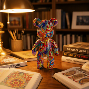 Redeco Figura de Oso con Grafiti Colorido, Adornos de Perro Globo Estilo Pop Art, Escultura de Perro Salchicha, Figuras de Animales de Resina para el Hogar Moderno - Product Image 1