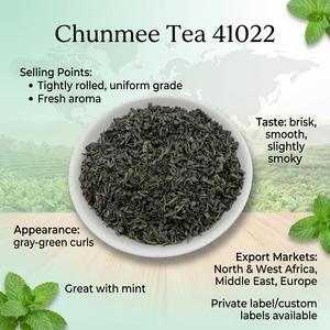 Té Verde Chunmee Premium 41022, Paquete Pequeño de 100g, Etiqueta OEM Personalizada, Té de Exportación para el Mercado de Marruecos - Product Image 2