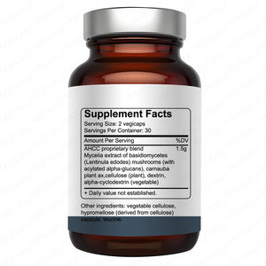 Ahcc Kruidensupplement, Met Geacyleerde Alfa-Glucanen, Voor Immuunondersteuning, Handhaaft Natuurlijke Killercelactiviteit, 60 Vegetarische Capsules - Product Image 6