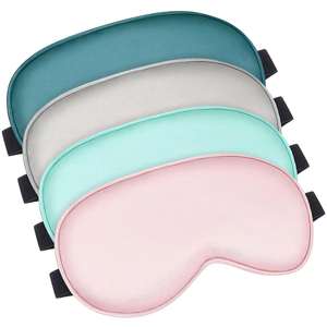 Masques de sommeil en soie de mûrier satinée multicolores avec sangle réglable pour les voyages et la relaxation - Product Image 1