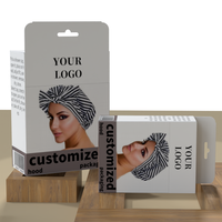 Boîte à bonnets en satin personnalisable avec logo privé, boîte à bonnets pour tresses, durags en soie, emballage en papier, boîte de présentation pliable pour bonnets