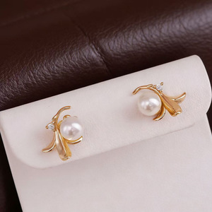 22706 DIY Pearl Accessories S925 Silver <b>Fine</b> Stud <b>Earrings</b> with 6-7mm Round Gold Silver Jewelry with Empty Stand and Earnail - Product Image 2