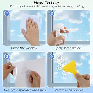 Vente chaude 16 pièces Autocollants statiques pour fenêtres en papier écologiques Prévenir les collisions d'oiseaux Grande taille Papillon Autocollants statiques résistants à l'eau - Product Image 6