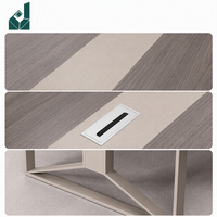 Table de conférence moderne en MDF pour 10 personnes, salle de réunion, forme oblongue, ensemble de bureau et de chaises de réception