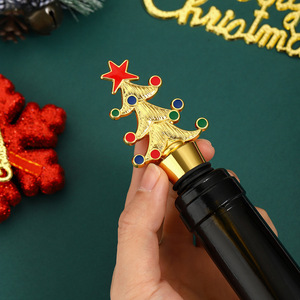 Christmas Tree Wine <b>Stopper</b> Metal Gold Silver Bottle Seal For Holiday Gift - Product Image 4