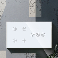 Interrupteur de ventilateur tactile intelligent Bingoelec Smart Life Wifi Tuya avec interrupteur mural 4 gang avec commande vocale Alex Google