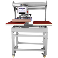 Mesin Press panas 80x100cm stasiun ganda pneumatik otomatis harga pabrik untuk Cetak kaus bisnis kecil
