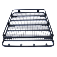 Porte-bagages universel en acier pour SUV avec fixation sur gouttière, panier de toit robuste en métal avec support pour éclairage LED