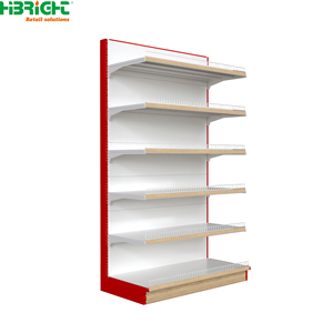 Estantería Metálica para Góndolas de Supermercado, Exhibidor de Comestibles con Panel de Madera, Estanterías para Tiendas - Product Image 2