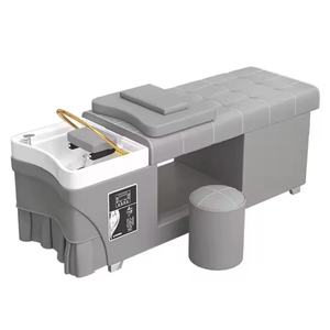 Professional Salon Furniture <b>Hair</b> <b>Washing</b> <b>Basin</b> With 60l Tank Water Circulation 7 Colors Led Therapy Barbershop <b>Portable</b> Sink - Product Image 1