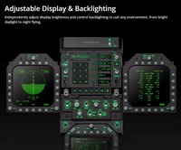Paquete de Panel de Vuelo MOZA FMP18 con Pantalla IPS Cuadrada, Conexión USB, Panel de Control de Cabina para Simulador de Vuelo MSFS X Plane