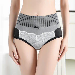 Ropa interior sin costuras <span class=keywords><strong>de</strong></span> tiro medio para mujer con encaje, calzoncillos <span class=keywords><strong>de</strong></span> tubo cómodos, colores <span class=keywords><strong>de</strong></span> contraste, ropa interior <span class=keywords><strong>de</strong></span> algodón con entrepierna y control <span class=keywords><strong>de</strong></span> barriga - Product Image 3