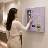 Distributeur mural compact de serviettes hygiéniques et préservatifs, 3 sélections, paiement par carte Nayax, 16 kg, CE