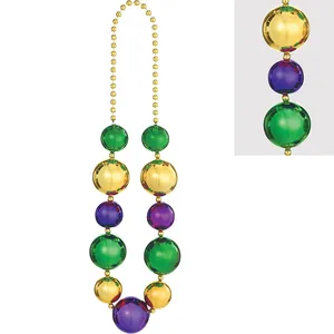 Collier de carnaval en perles grandes boules, bijou décoratif, boule géante de 108mm, vente en gros