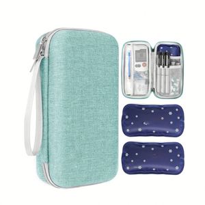 Étui de voyage isotherme portable pour insuline, violet, en EVA, avec kit médical étanche en polyester et 2 blocs réfrigérants (Lettre) - Product Image 6