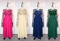 Europäisch-Amerikanisches Elegantes Luxuriöses Formelles Kleid Lange Röcke Afrikanische Übergrößen-Damenkleider mit Langen Ärmeln für Hochzeiten und Partys