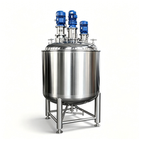 Cuve de stockage émulsifiante en acier inoxydable avec agitateur-dispersant à arbre, homogénéisateur et chauffage à chemise