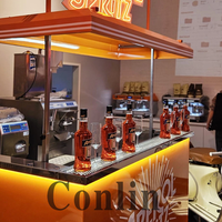 Stand de vente personnalisé, comptoir mobile pliable, stand à cocktails, bar mobile avec évier à vendre