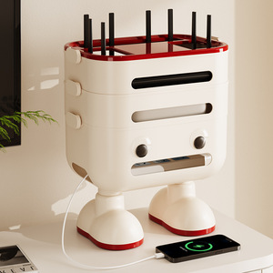 Router Storage Box Multi Layer Desktop Cable Organizer With Cover Standing Type Office Organizer - Product Image 1