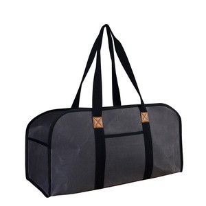 Outdoor Waterproof Logging <b>Bag</b> Large Capacity <b>Log</b> <b>Carrier</b> For Patio Use Gray And Dark Green - Product Image 5