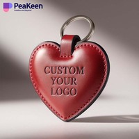 Großhandel Custom Sublimation Frauen Herzform Pu Kunstleder Schlüssel anhänger Schlüssel ring Schulter Rohlinge Fob