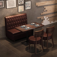 Table et chaise de café rétro personnalisées en usine combinaison de canapé meubles de restaurant occidental simples table et chaise de canapé de loisirs muraux