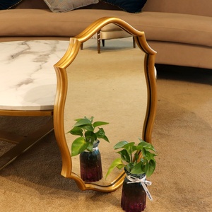 Arc recourbé en fer forgé avec cadre métallique, arche à suspendre, miroir doré personnalisé - Product Image 3