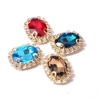 Groothandel DIY losse glazen strass steentjes elastische netklemketting handgestikte kristallen platte strass steentjes voor schoenen