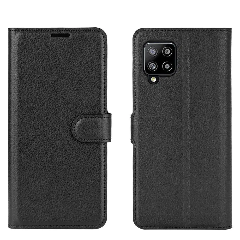 Business shockproof PU leather phone back cover for Samsung Galaxy A42 5G book flip wallet case with card holder foldable stand