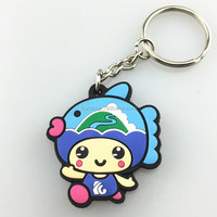 Porte-clés personnalisé en PVC avec personnage de dessin animé 3D mignon, en matière plastique