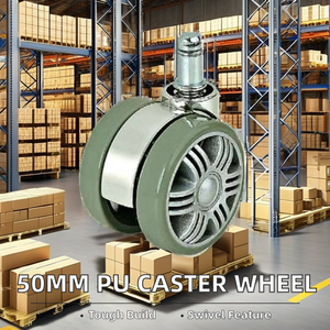 50mm Nylon + PU Mobiliário Sólido Rodízio com Freio Hot Swivel Stem Fábrica Fonte Verde 50kg Capacidade de Carga Garantia 1 ano - Product Image 2