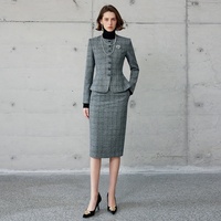 Jupe en tweed haut de gamme, coupe ajustée, pour tenue professionnelle et tailleur-pantalon pour femme, jupe pour femmes rondes, fabricant de prototypes de vêtements