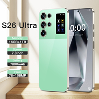 S26 Ultra, Teléfono Inteligente de 7.3 Pulgadas, 16GB+1TB, Original, 5G HD, con CPU de Cuatro Núcleos, Desbloqueado, Doble SIM, Nuevo
