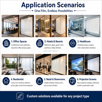 Película PDLC para Ventanas Inteligentes, Vidrio Eléctrico Moderno con Tinte Regulable para Puertas Corredizas de Apartamentos, Película Inteligente PDLC para Salas de Reuniones