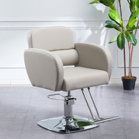 Fauteuil de salon contemporain en cuir PU avec mécanisme hydraulique rotatif et réglable en hauteur pour barbier, mobilier de salon commercial