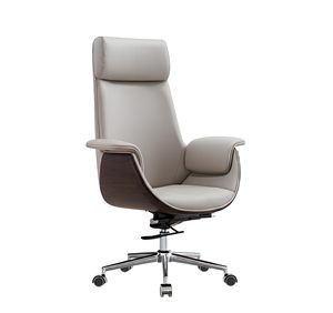 Chaise de bureau de direction contemporaine de luxe à dossier haut en cuir ergonomique réglable en hauteur - Product Image 1