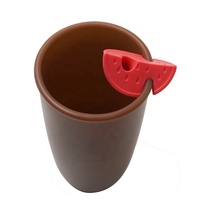 Protège-pailles en silicone en forme de pastèque pour tasses, gobelets, mugs de voyage, usage domestique et professionnel