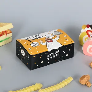 Logo personalizzato cibo stampato usa e getta Kfc coreano Fast Food Verpackungen arrosto portare via la scatola di cartapesta di pollo fritto ventilato