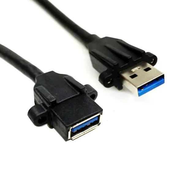 High flex USB 3.0 A male to A female thumbscrew Locking Cables